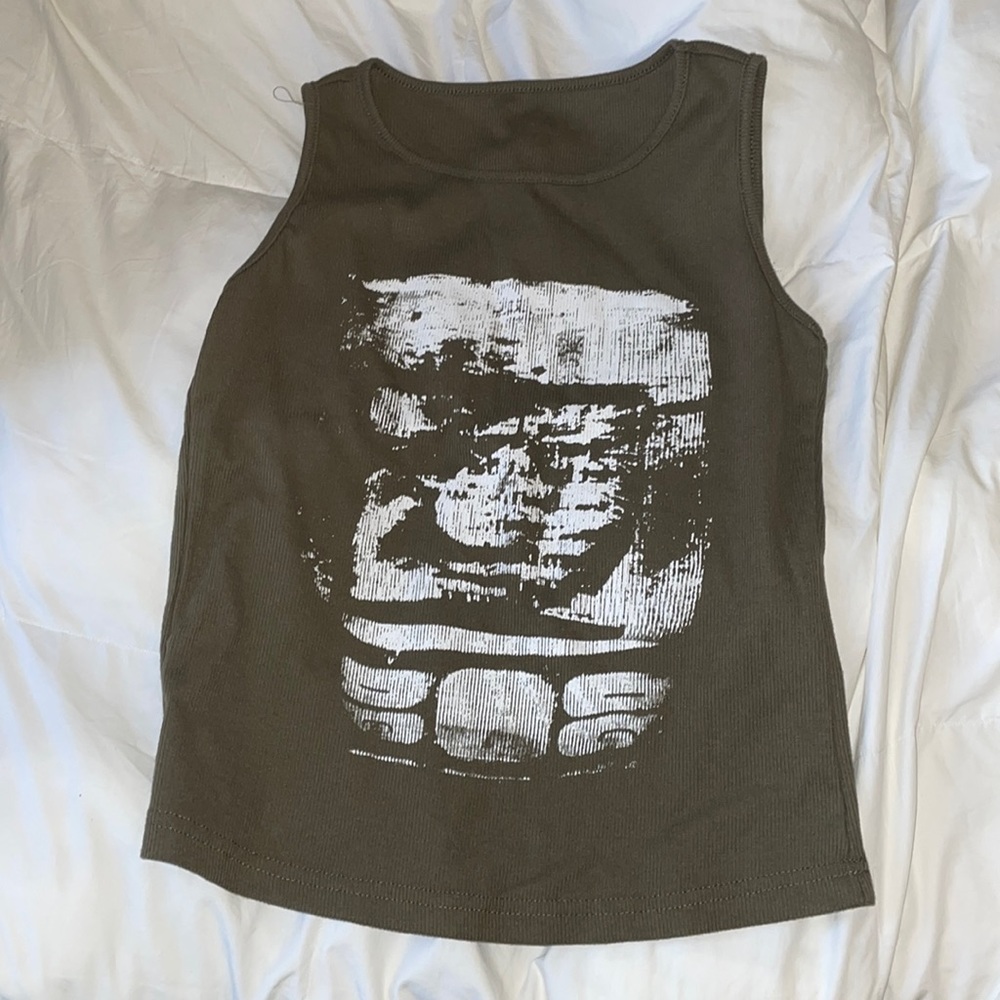 Army green Y2K tank top